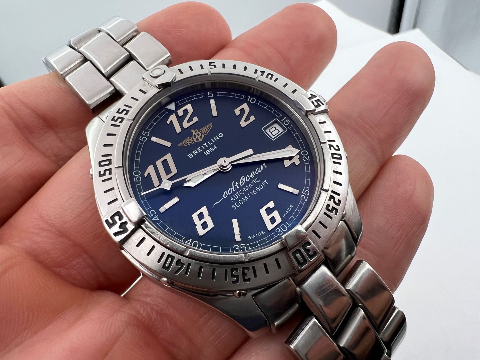 BREITLING A17350 Colt Ocean 500 Meters Blue Automatic Cal ETA 2824-2 COSC - 38mm – Image 4
