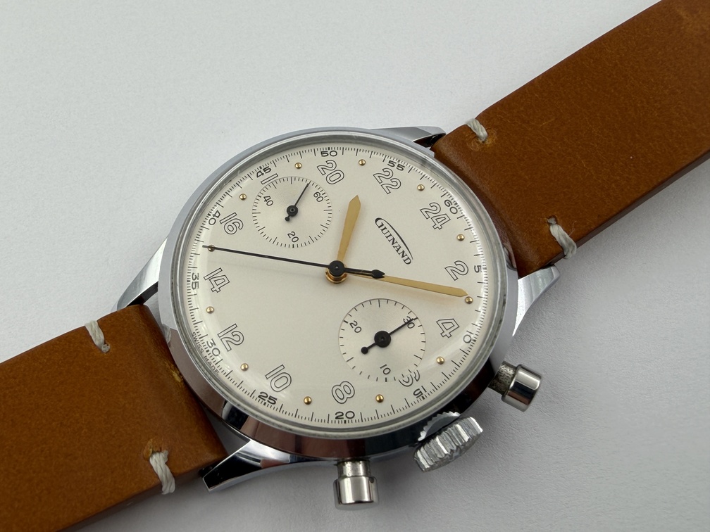 Vintage GUINAND Manual Wind Military Pilot´s Chronograph Cal Valjoux 7730 - 35 mm – Image 2