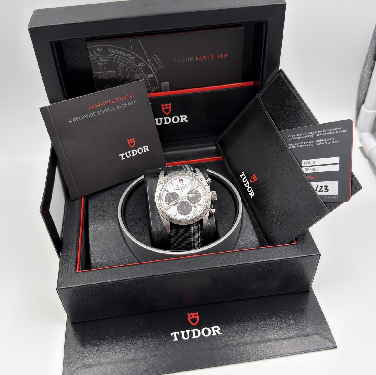 TUDOR 42000 FastRider Panda Dial Date Chronograph Automatic FULL SET - 42 mm – Image 3