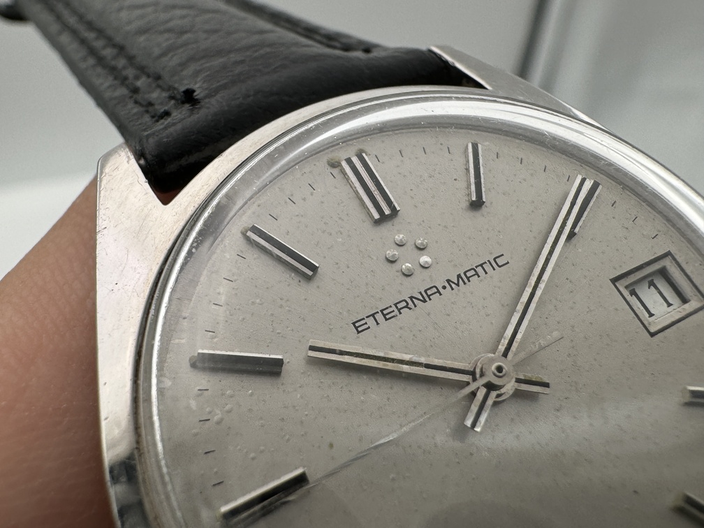 Vintage ETERNA-MATIC 633.2081.41 Silver Date Dial Automatic Cal 12824 - 33 mm – Image 4