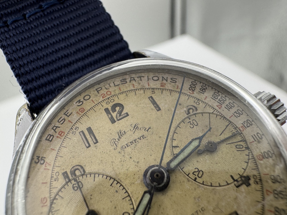 Vintage BELLA-SPORT Pulsations Chronograph Cal Landeron 48 Manual Wind - 34 mm – Image 5