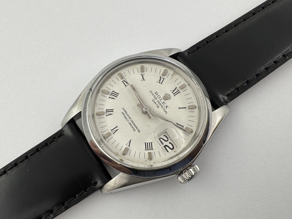 Vintage ROLEX Date 1500 Roman White Dial Automatic Cal Ω 1560 SERVICED - 34 mm – Image 1