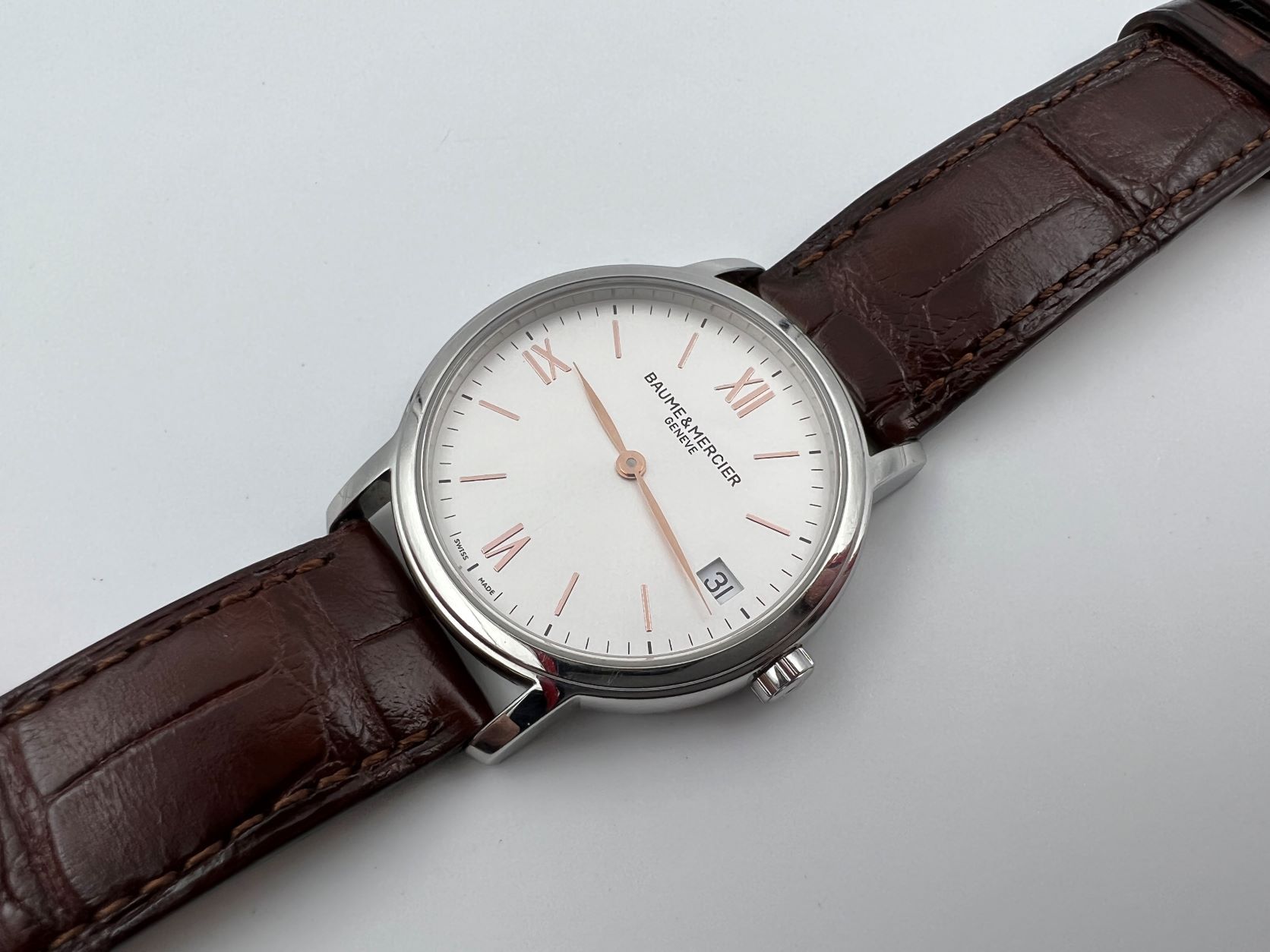 BAUME & MERCIER Classima 65492 Date White Dial Stainless Steel Quartz - 33.5 mm – Image 2