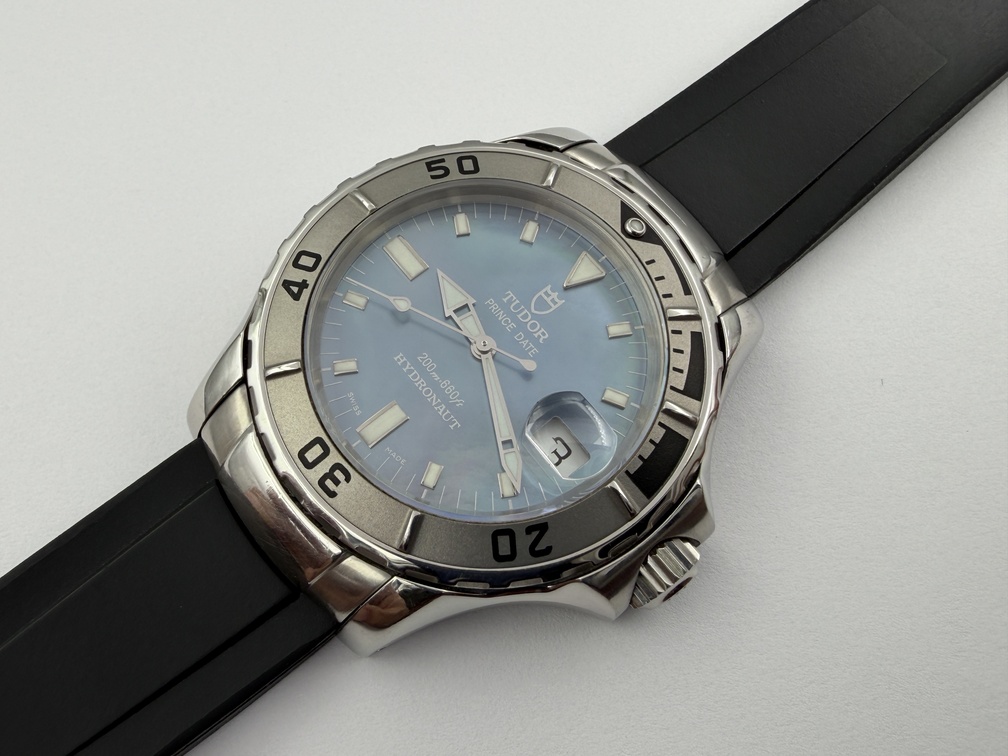TUDOR Prince Date 89190P Hydronaut Blue MOP Dial Cal ETA 2824-2 Automatic 40 mm – Image 2