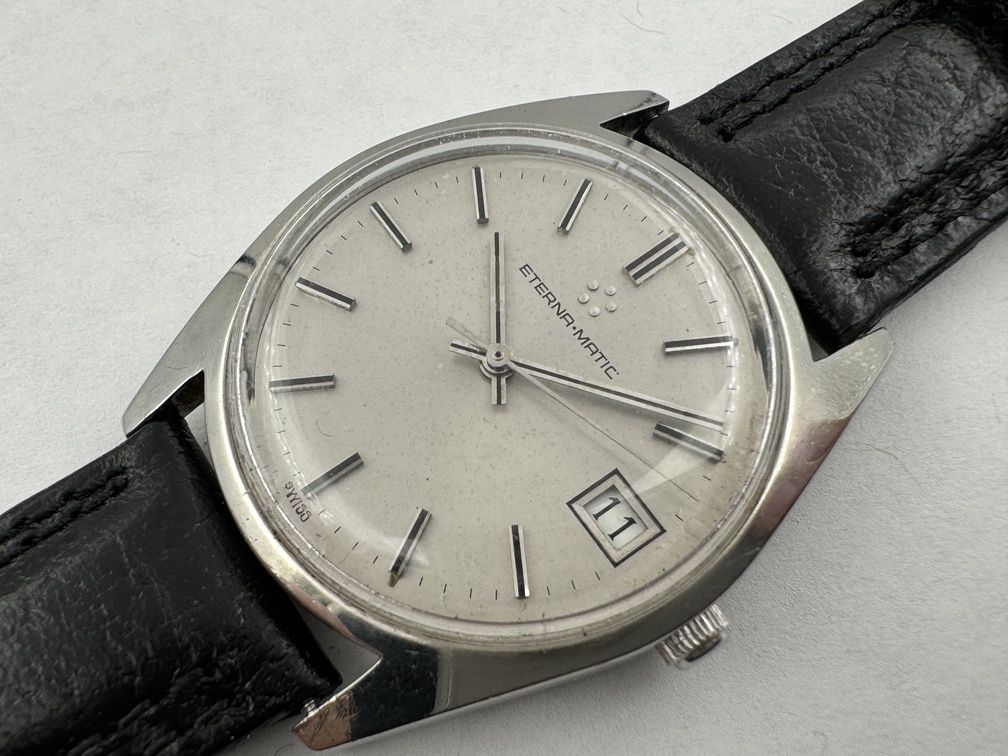 Vintage ETERNA-MATIC 633.2081.41 Silver Date Dial Automatic Cal 12824 - 33 mm – Image 3