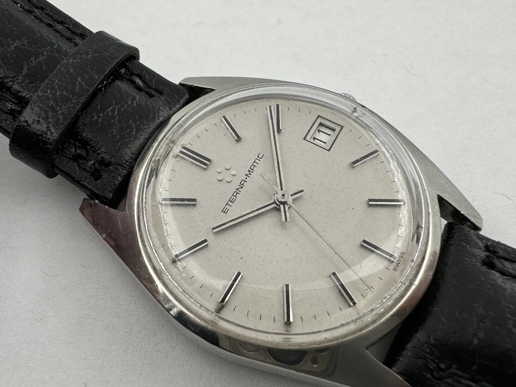 Vintage ETERNA-MATIC 633.2081.41 Silver Date Dial Automatic Cal 12824 - 33 mm – Image 2