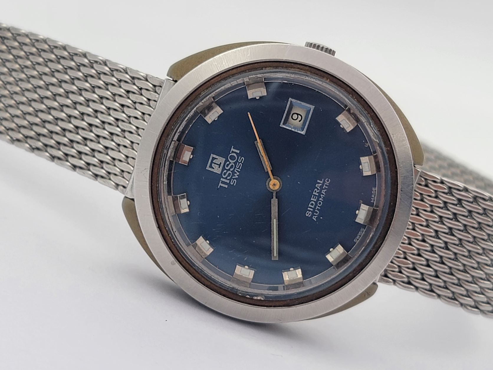TISSOT Sideral Vintage Automatic Date Fiberglass Case - Blue Dial - 39 mm – Image 3