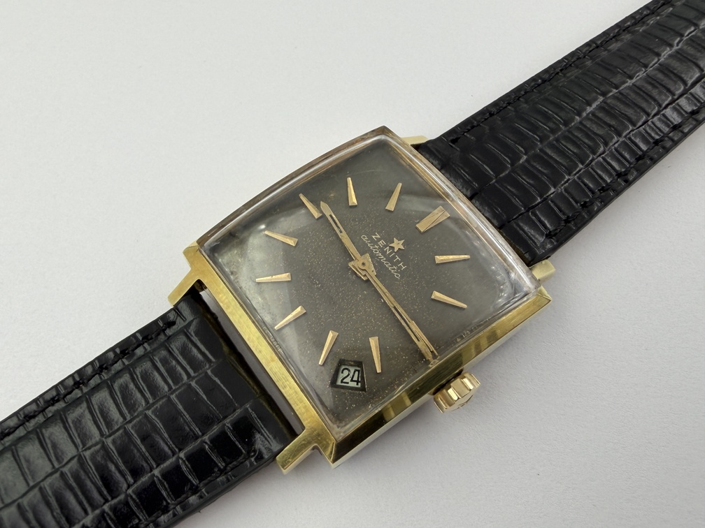 ZENITH Square "Kennedy" Tropical Dial Gold Plated Cal 2562 PC Automatic - 29 mm – Image 2
