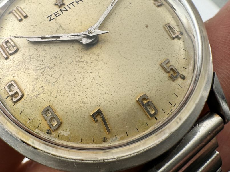 Vintage ZENITH Arabic Dial Manual Winding Cal 2532 All Stainless Steel - 34 mm – Image 6