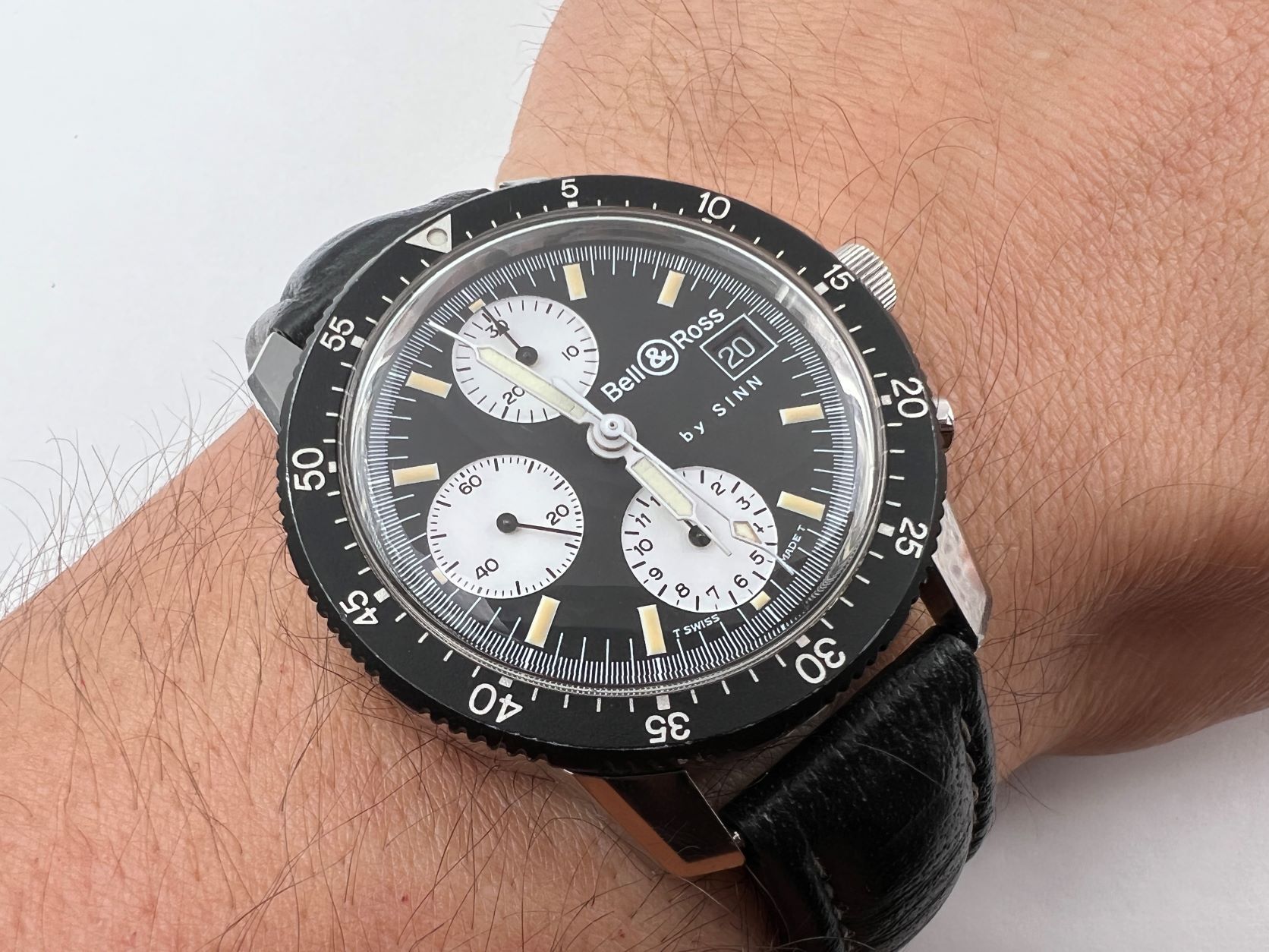 BELL & ROSS 103 by Sinn Manual Wind Chronograph Reverse Panda Cal 7760 - 42 mm – Image 6