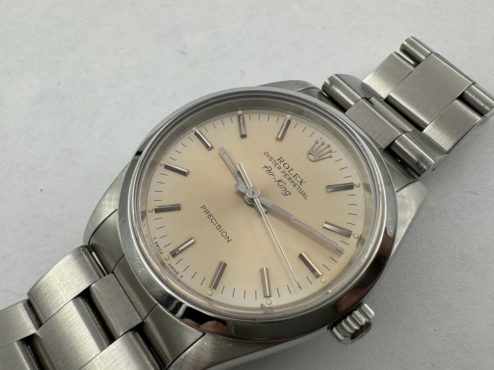 Vintage ROLEX 14000 Air-King Precision PATINA Silver Dial Automatic Cal 3000 - 34 mm – Image 2
