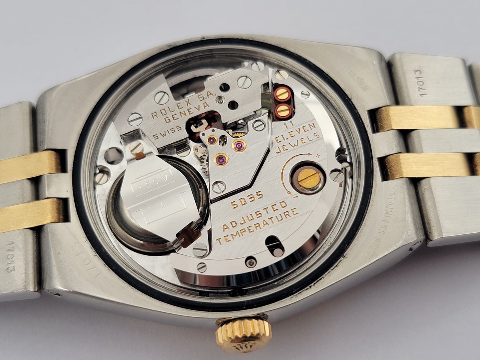 Vintage ROLEX 17013 Datejust OysterQuartz 18K Gold & Steel Cal 5035 COSC - 36 mm – Image 4