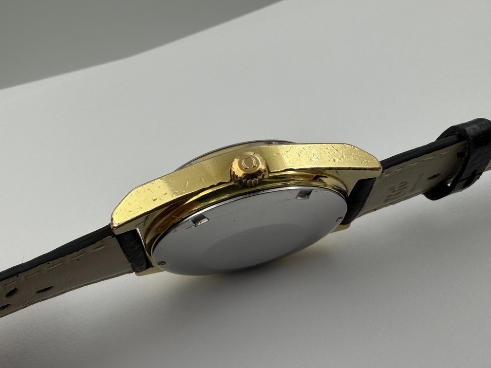 VTG OMEGA 166.0141 Barcode Gold-Tone Dial Automatic Cal Ω 750 Gold Plated 35 mm – Image 6