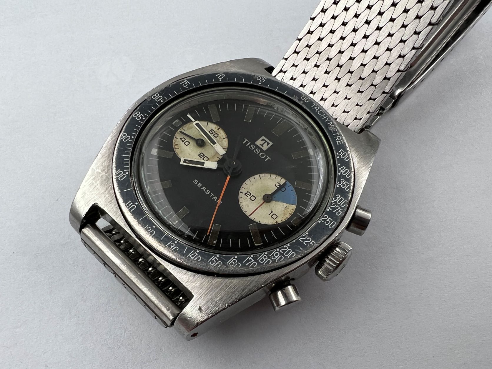 VTG TISSOT Seastar 40508-7X Manual Winding Chronograph Cal Lemania 1277 - 36 mm – Imagen 3