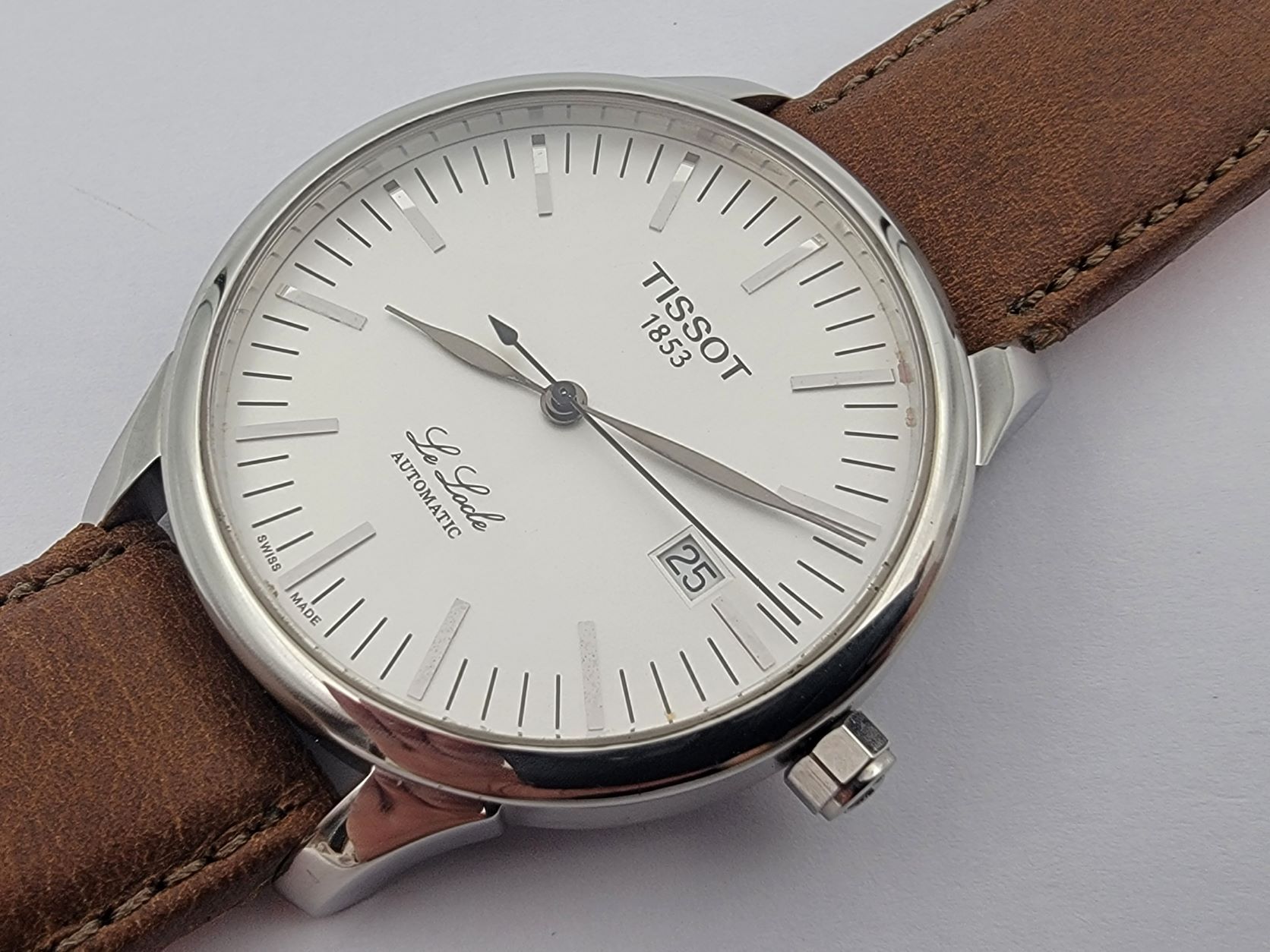 TISSOT Le Locle L 164 / 264 Automatic Date Cal ETA 2824-2 White Dial - 39 mm – Image 7