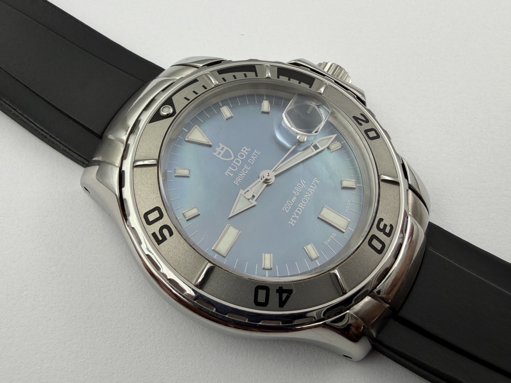 TUDOR Prince Date 89190P Hydronaut Blue MOP Dial Cal ETA 2824-2 Automatic 40 mm – Image 3