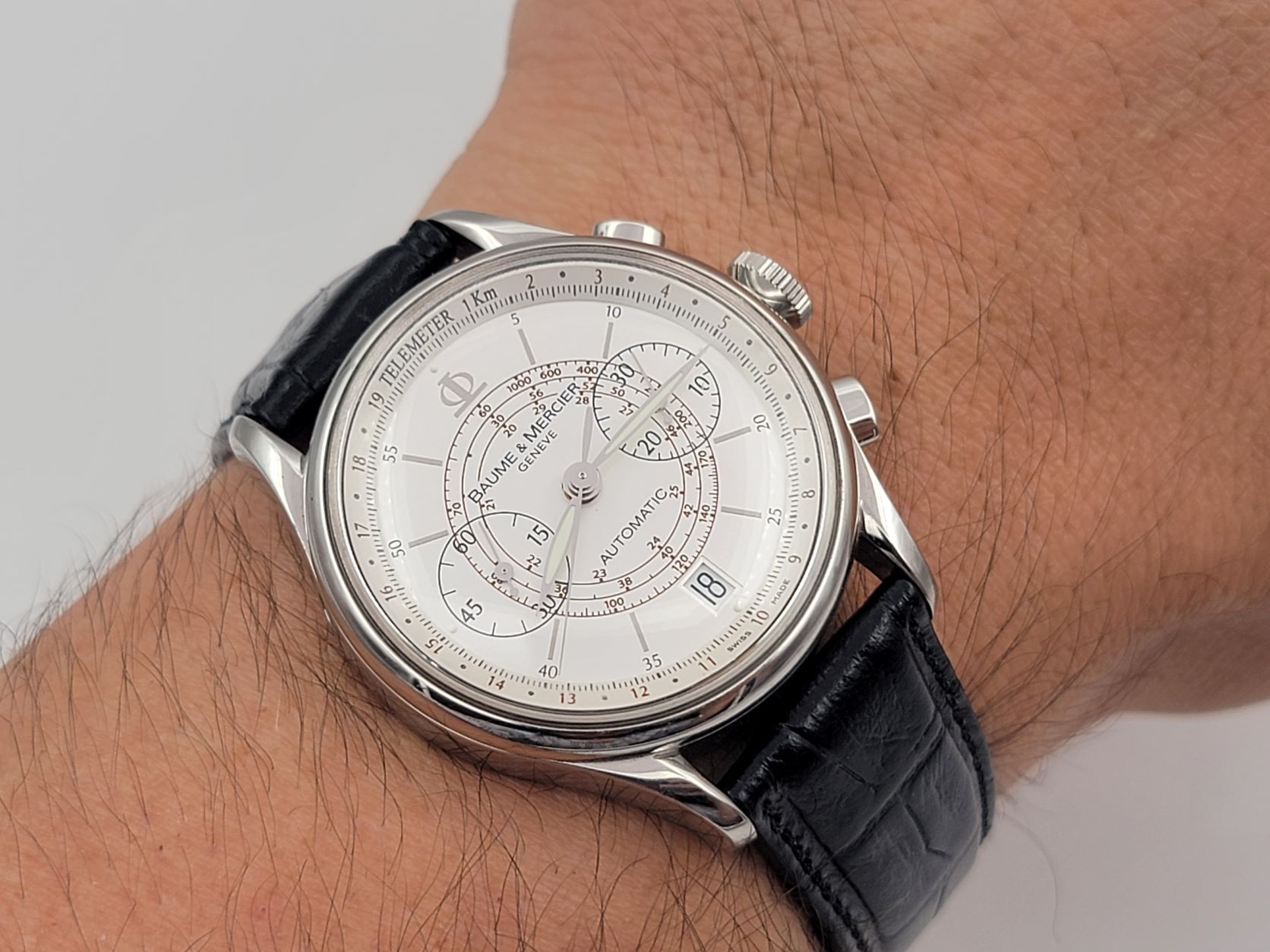 Baume & Mercier 65542 Capeland Chronograph Automatic Cal BM13753 All SS - 38 mm – Image 2
