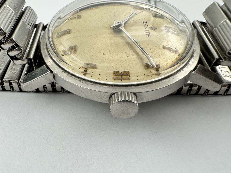 Vintage ZENITH Arabic Dial Manual Winding Cal 2532 All Stainless Steel - 34 mm – Image 3