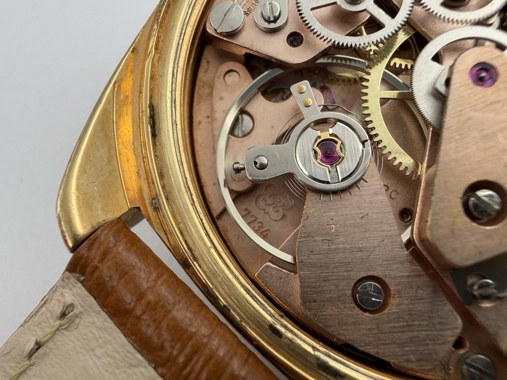 Vintage NACO Blue Manual Wind Chronograph Gold Plated Cal Valjoux 7734 - 34 mm – Image 9