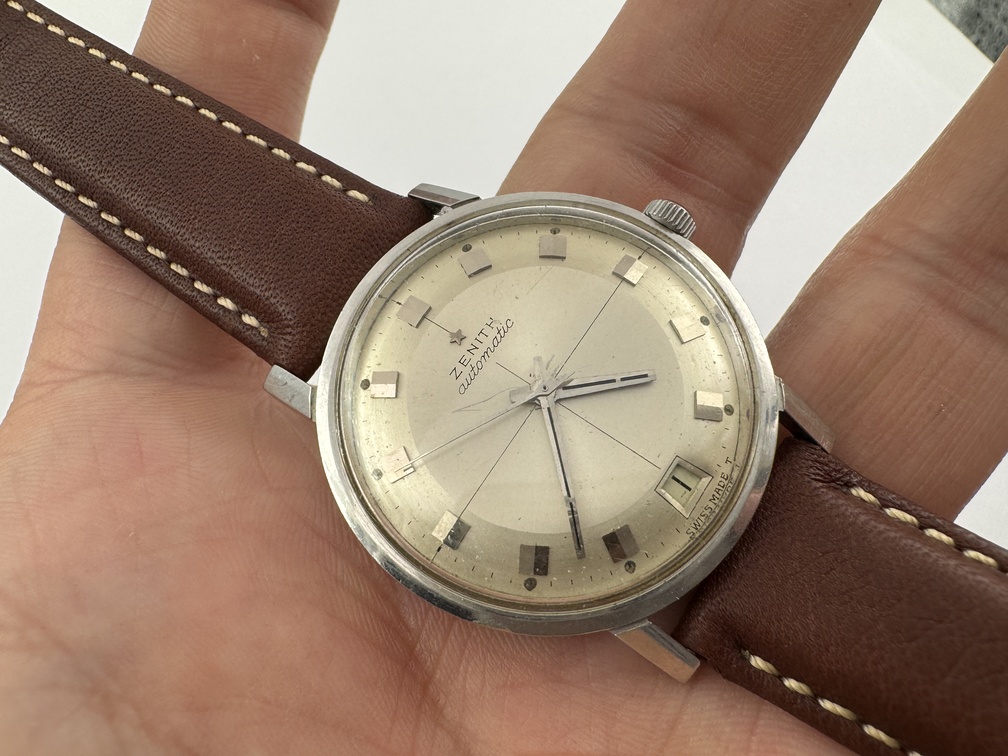 Vintage ZENITH Stellina Date Crosshair Pie Pan Dial Automatic Cal 2542PC - 34 mm – Image 8