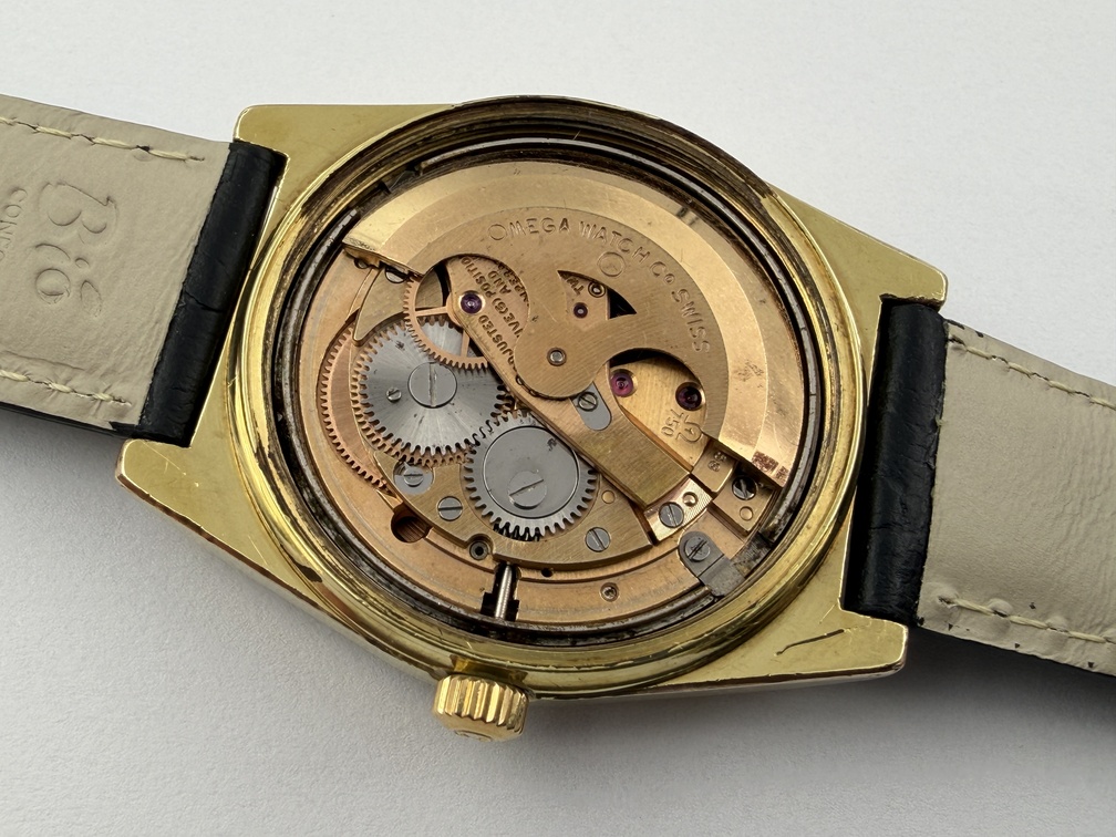 VTG OMEGA 166.0141 Barcode Gold-Tone Dial Automatic Cal Ω 750 Gold Plated 35 mm – Image 12