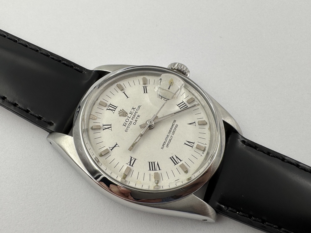 Vintage ROLEX Date 1500 Roman White Dial Automatic Cal Ω 1560 SERVICED - 34 mm – Image 2