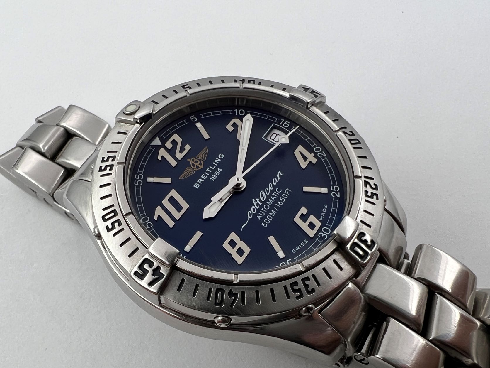 BREITLING A17350 Colt Ocean 500 Meters Blue Automatic Cal ETA 2824-2 COSC - 38mm – Image 5