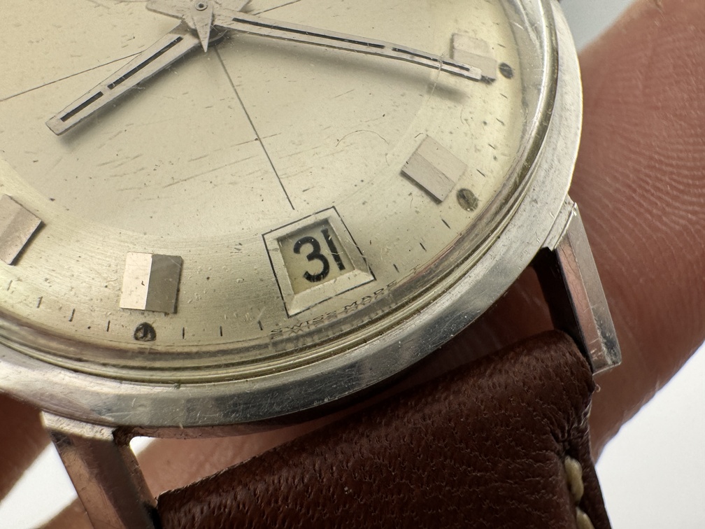 Vintage ZENITH Stellina Date Crosshair Pie Pan Dial Automatic Cal 2542PC - 34 mm – Image 7