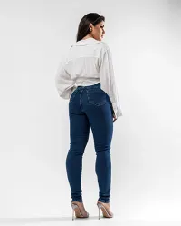Calça Jeans Mom Feminina Cintura Alta Básica com Elastano – Image 2