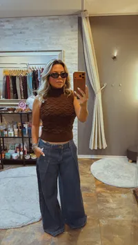 Calça Jeans Wide Leg Feminina – 36