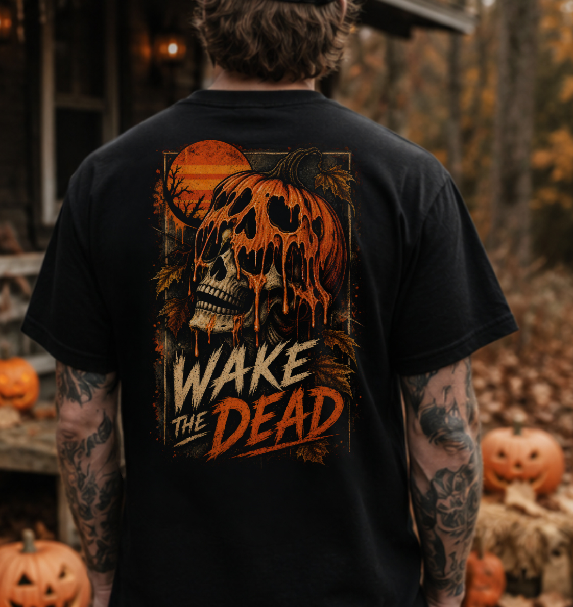 Wake the Dead Vintage Graveyard Horror T-Shirt – Image 3