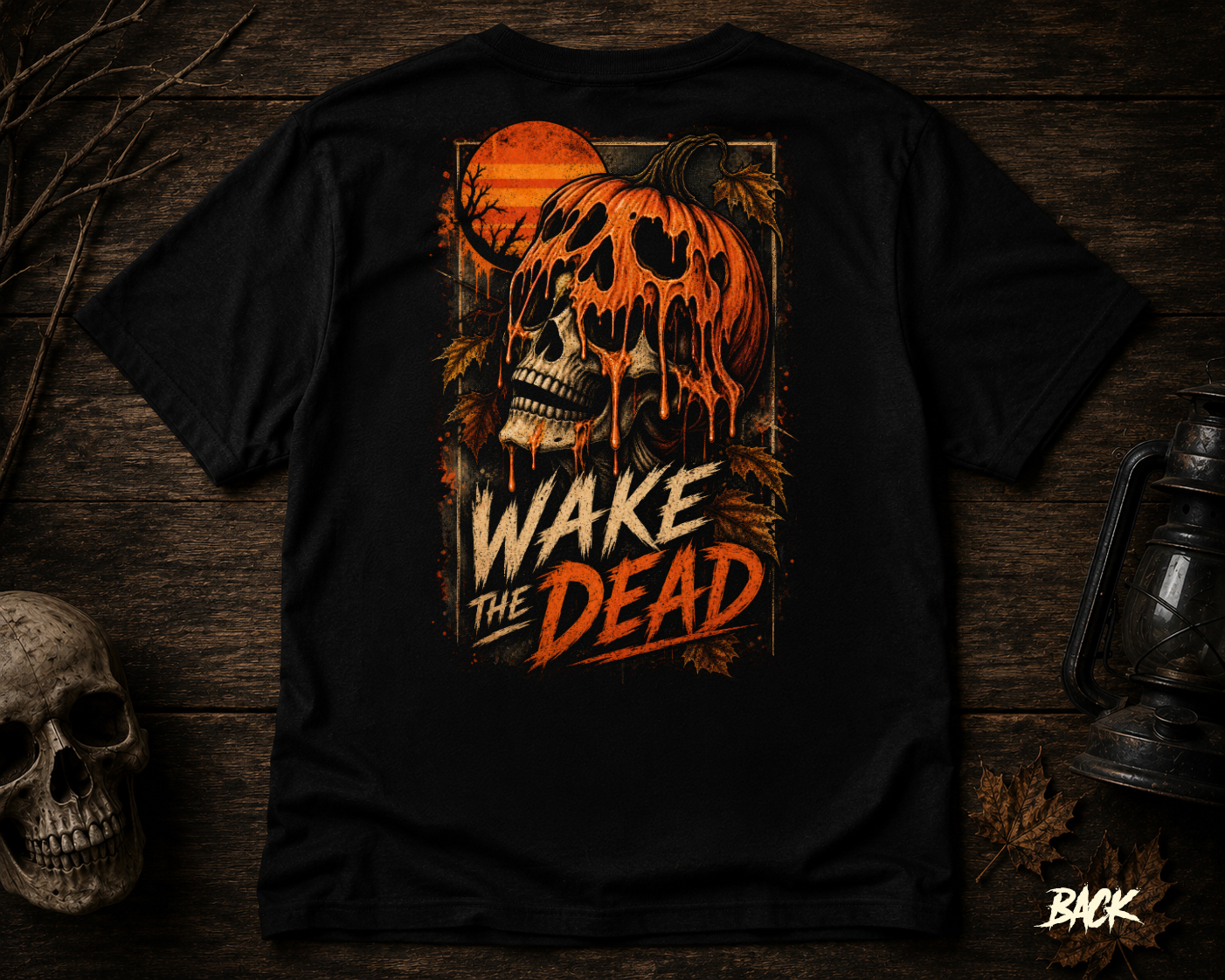 Wake the Dead Vintage Graveyard Horror T-Shirt – Image 4