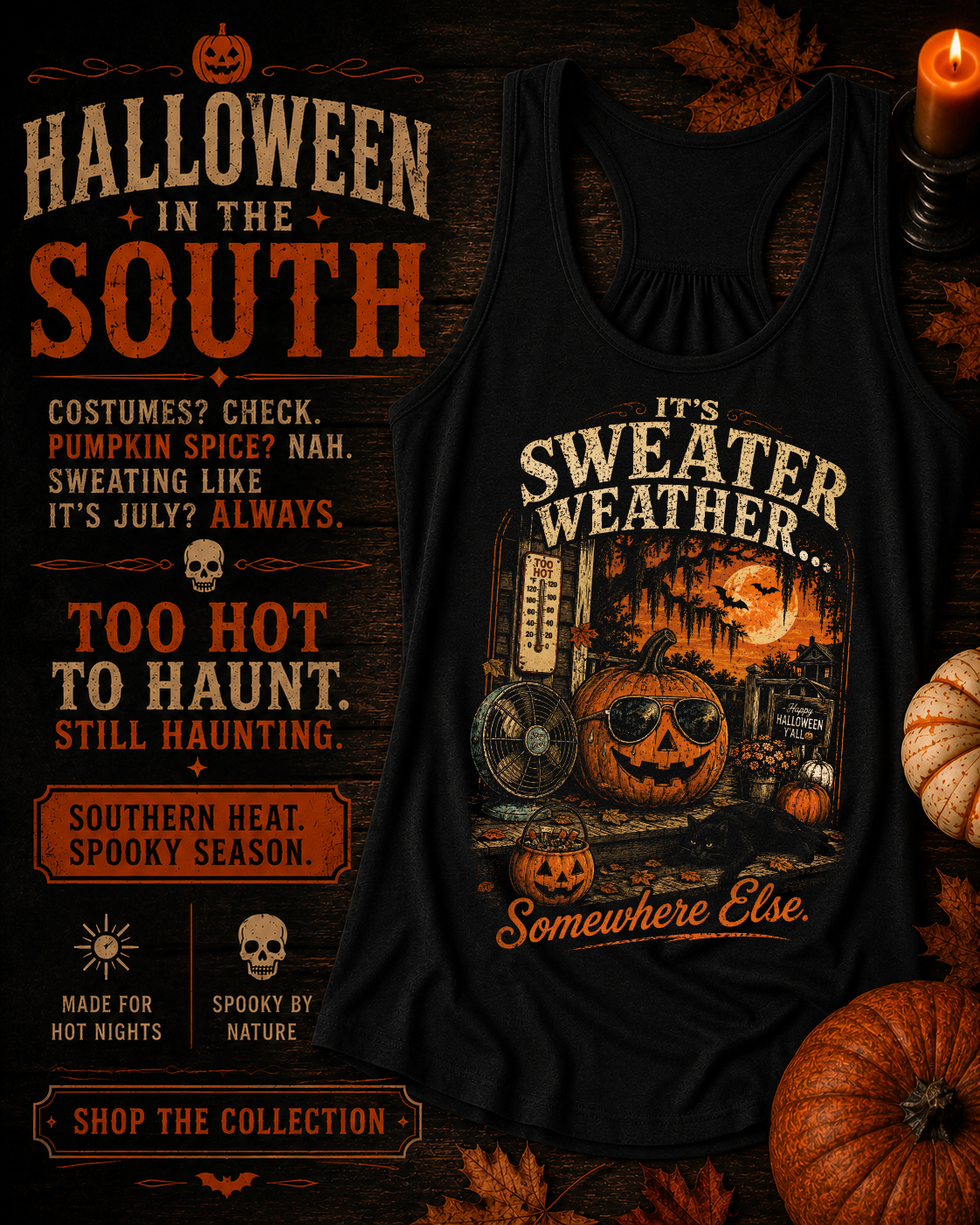 Southern Halloween Sweater Weather Tank Top – Image 2