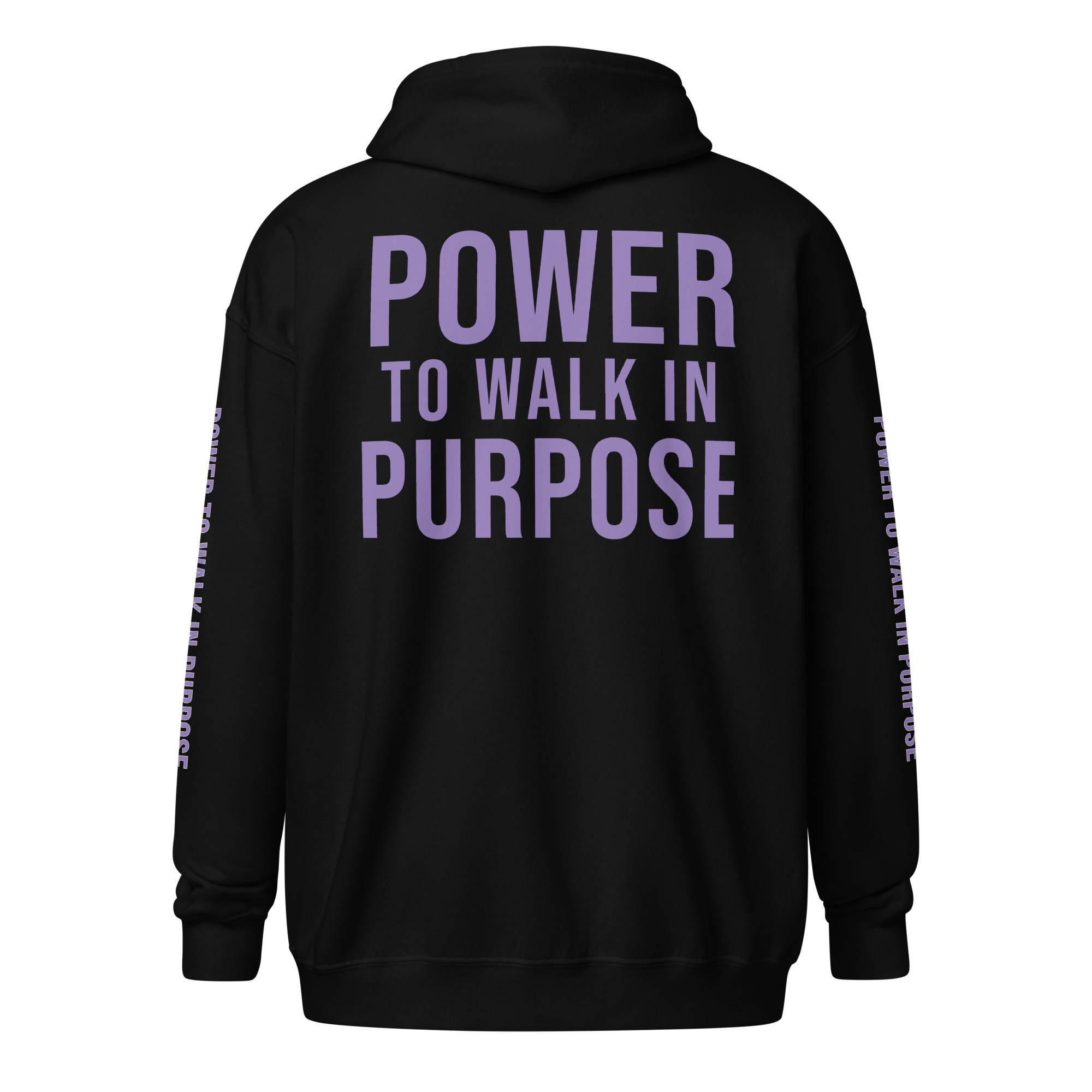 Power to Walk in Purpose Unisex zip hoodie – Black, S