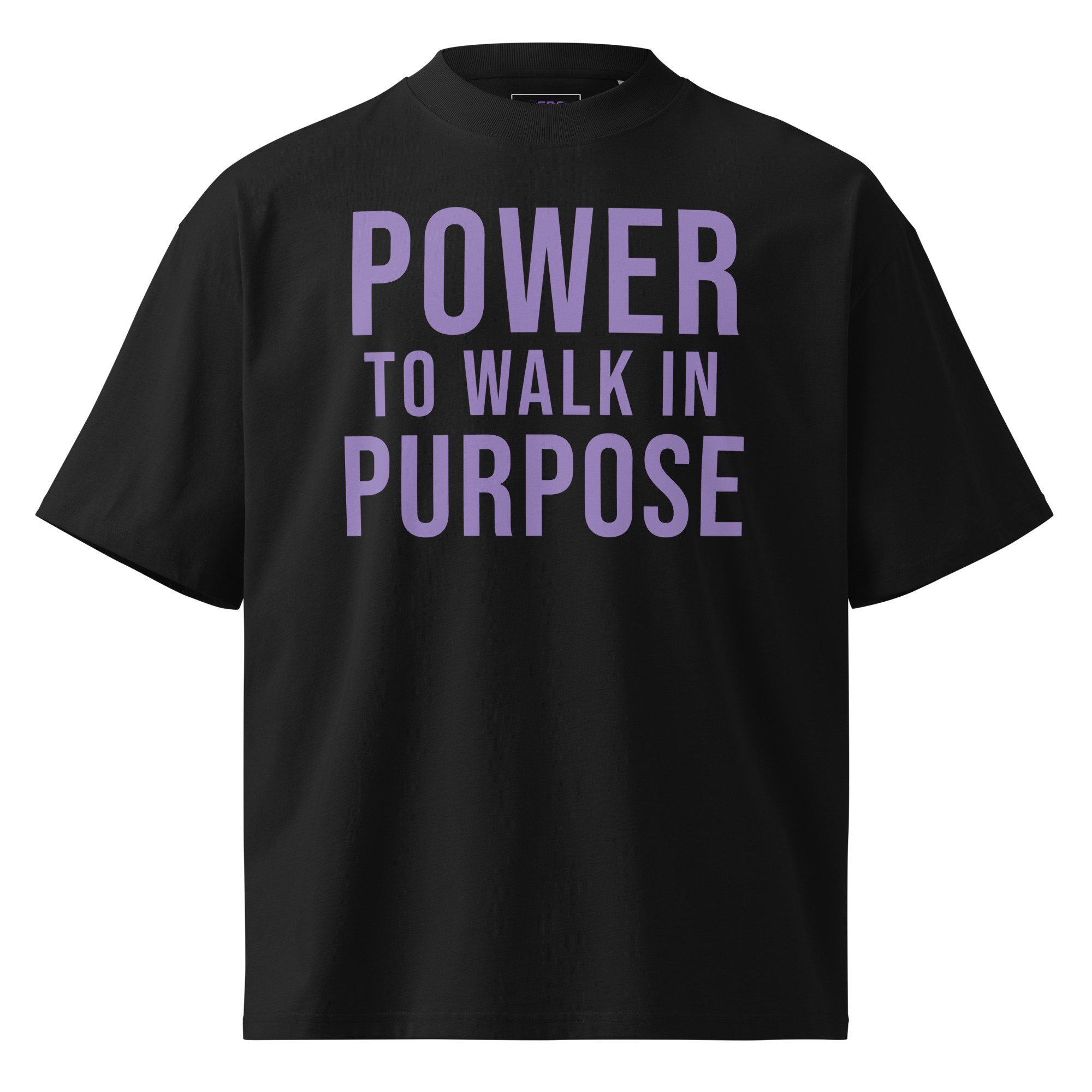 Power to Walk in Purpose Unisex Oversized T-shirt – Black, Large