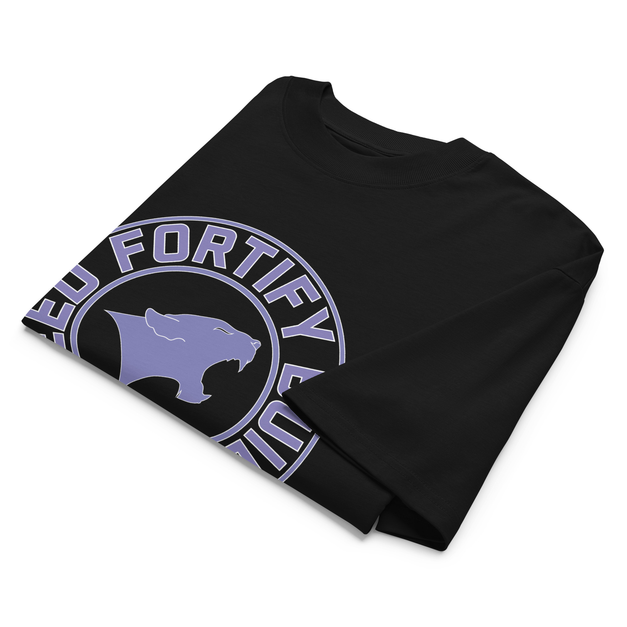 Fortify Build Succeed (purple) Unisex Organic Oversized High Neck T-shirt – Image 3