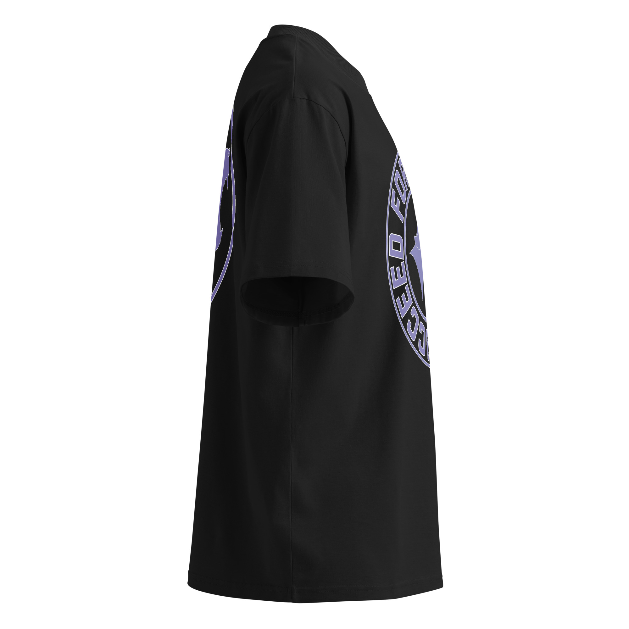 Fortify Build Succeed (purple) Unisex Organic Oversized High Neck T-shirt – Image 4