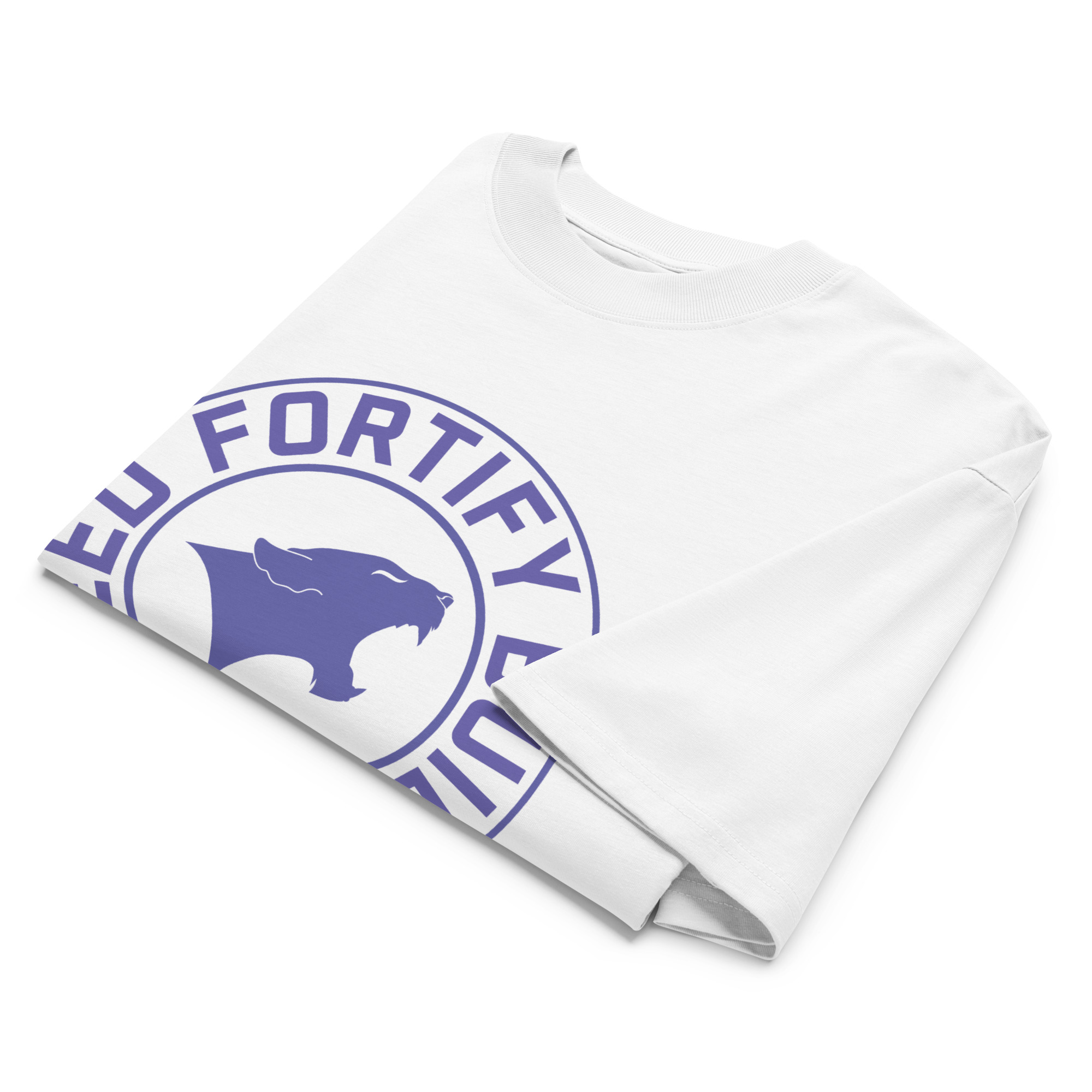 Fortify Build Succeed (purple) Unisex Organic Oversized High Neck T-shirt – Image 7