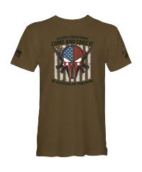 2nd Amendment Come & Take It Unisex Blend Shirt 4.4oz – X-Large, Brown