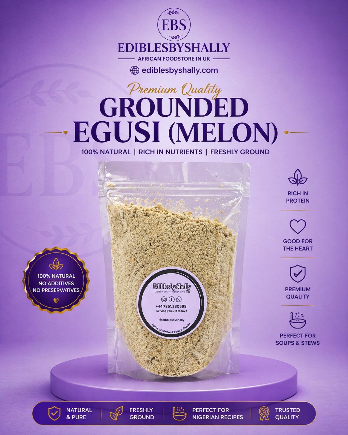 Grounded Egusi (Melon) – 200g