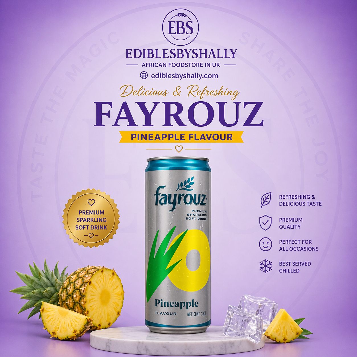 Fayrouz Can Pineapple 330ml  – Image 1