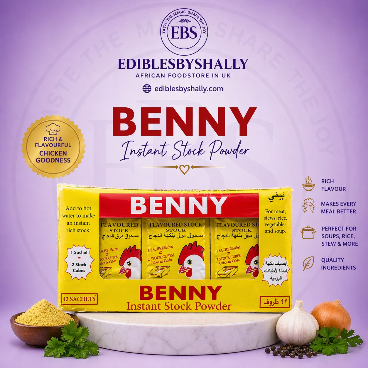Benny Chicken Maggi Powder 17g sachets   – 6 Sachets