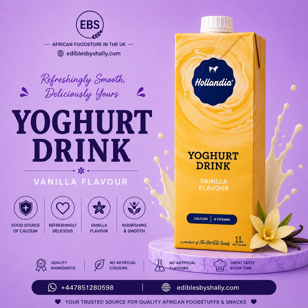 Hollandia Yoghurt Vanilla Sweetened  – 1 Litre (Per 1)