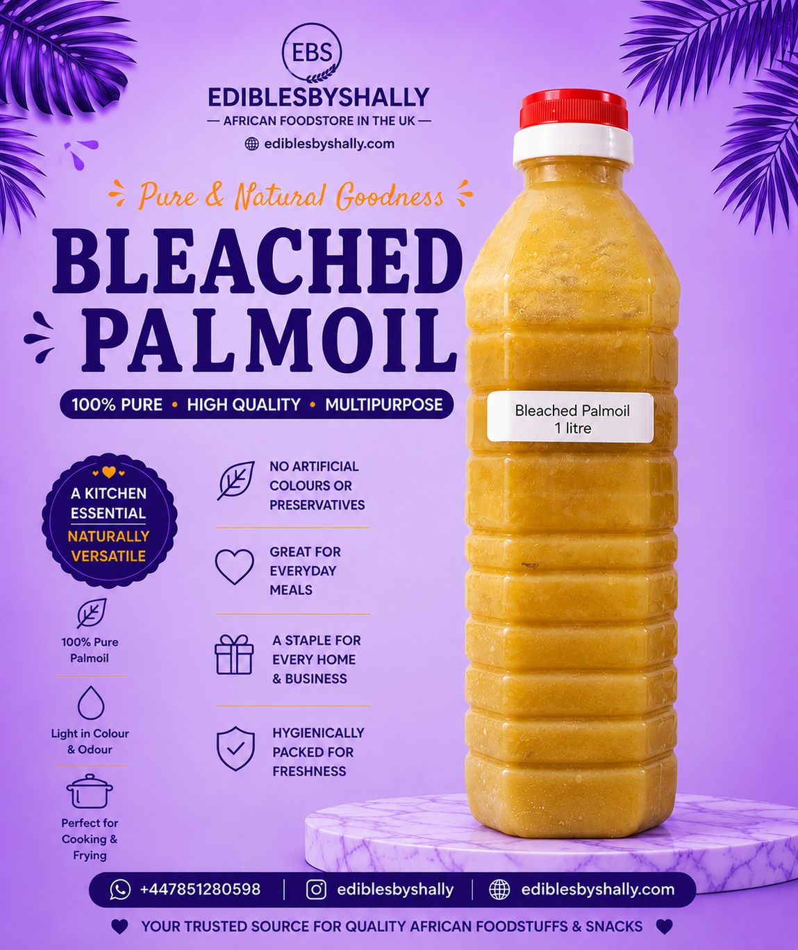 Ayamase Oil - Bleached Palm Oil  – 1 Litre