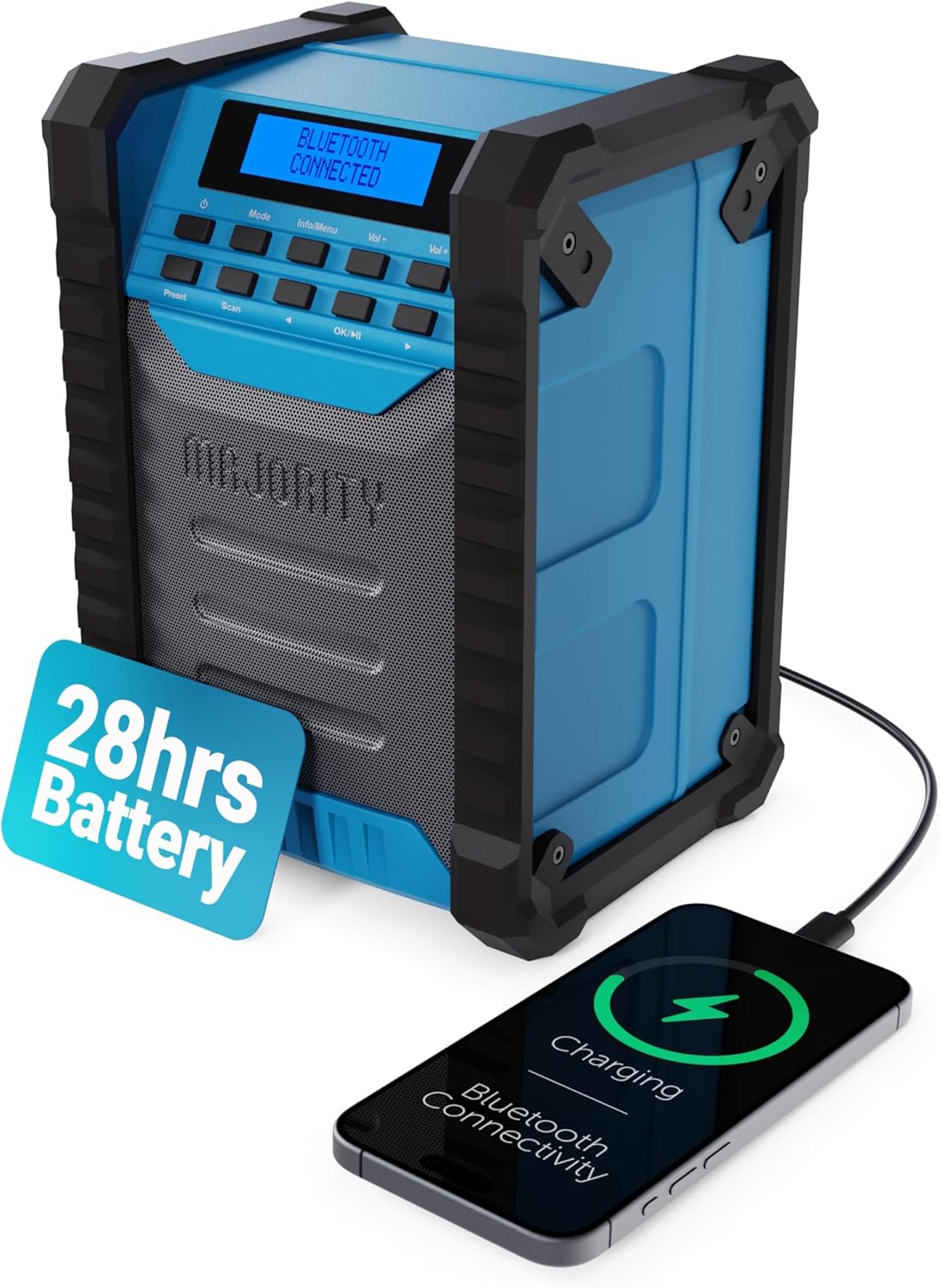 Majority LANDBEACH Portable Rugged Speaker FM-BT IP65 Waterproof 20hr Battery with PowerBank function – Image 1