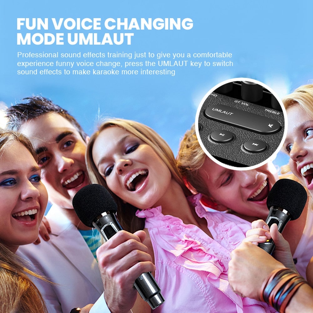 Sonic Gear Karaoke Speaker with Wireless Microphones and Lighting Effects Hyperbox 1500 Pro in Black Color – Image 4