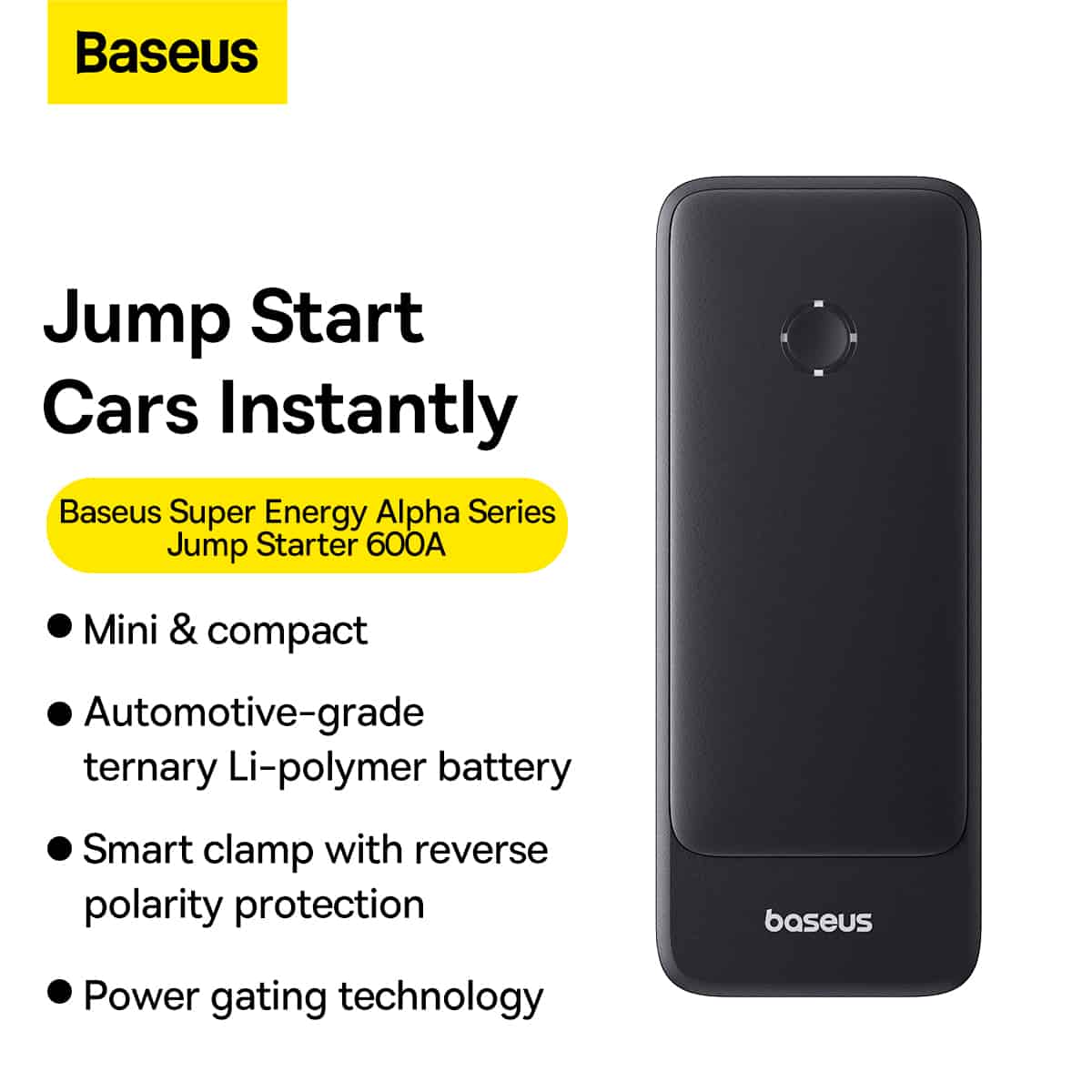 Baseus Car Jump Start Booster & Powerbank 6000mAh 600A ALPHA Black – Image 3