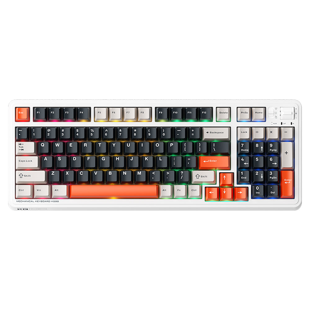 Machenike Wireless Gaming Keyboard,Type-C / 2.4 G / Bluetooth, Blue Switches, 5000 mAh battery, KG98 – Image 1