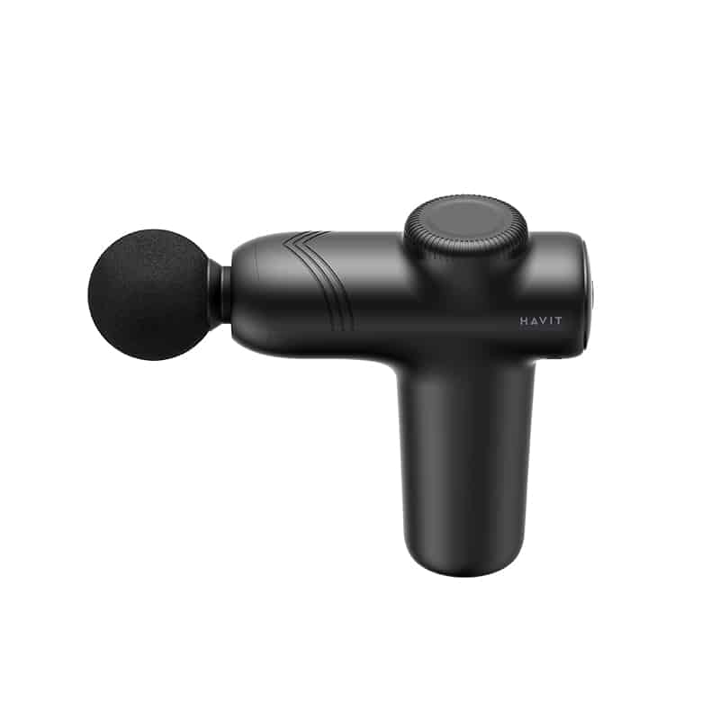 HAVIT MINI MASSAGE GUN WITH 4 MASSAGE HEADS MG1508 BLACK – Image 3