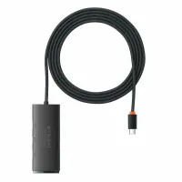 Baseus Lite Series USB-C to 4x USB 3.0 + USB-C Hub, 2m Black – Image 1